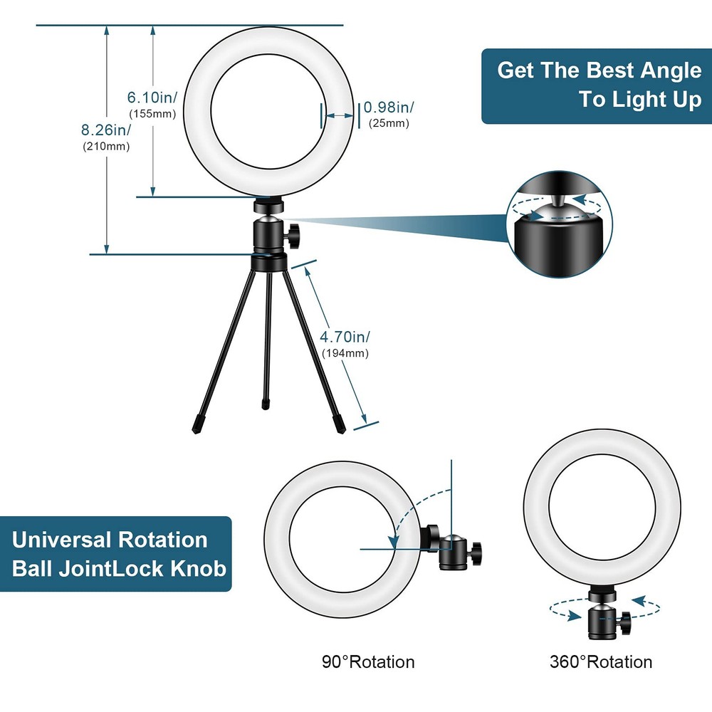 Video Conference Lighting Kit, LED Ring Light for Webcam Lighting, 3 Light Mo...