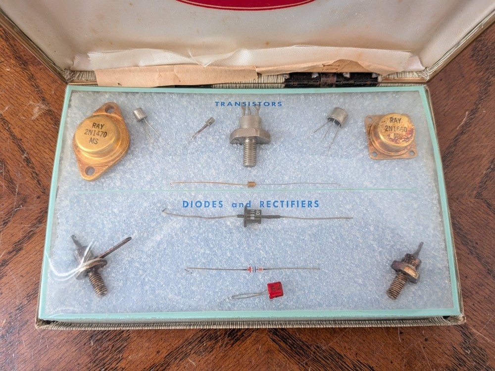 Raytheon Computer Salesman Display Box Transistor Diodes Rectifiers
