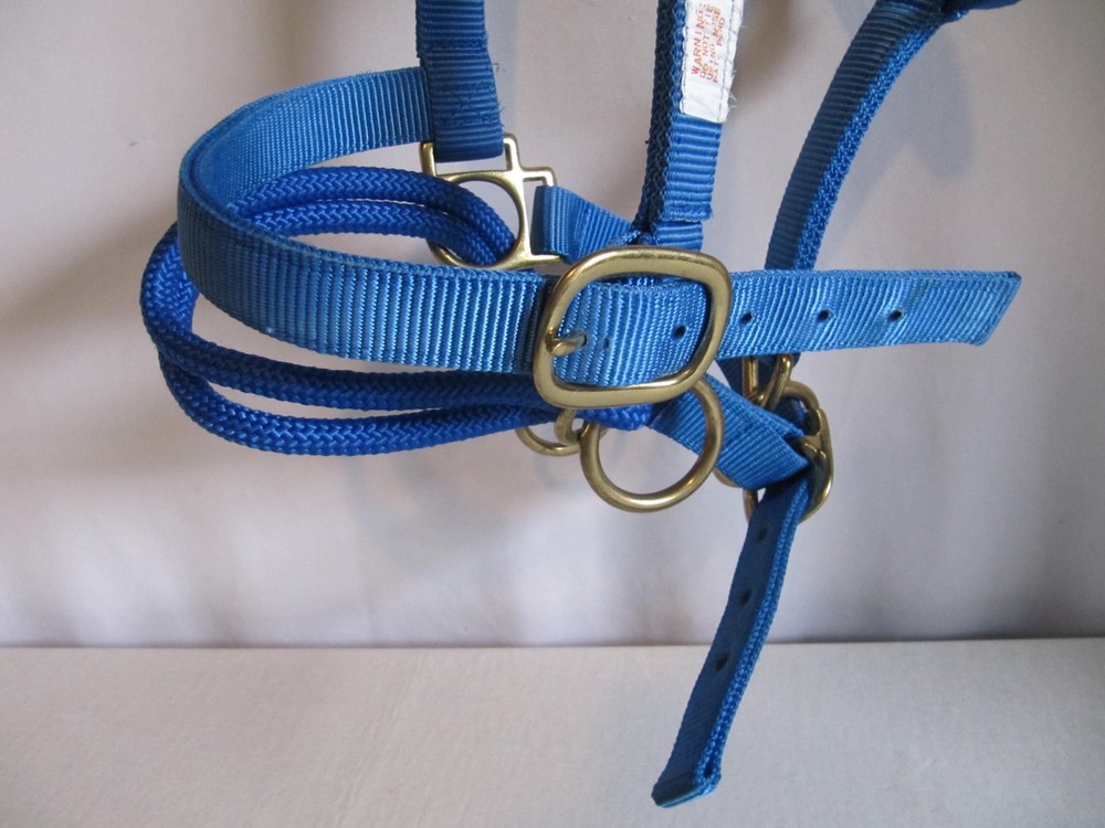 MONTY ROBERTS BLUE MEDIUM/LRG DUALLY TRAINING HALTER