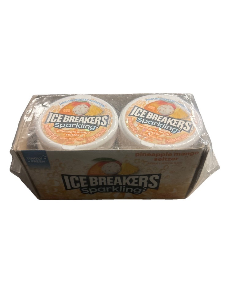 (8) ICE BREAKERS Sparkling Pineapple Mango Seltzer Sugar Free Mints, BB 01/26