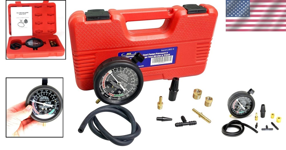 Comprehensive Fuel Pump Pressure Tester Kit - Includes Gauge, Hose & Adapters