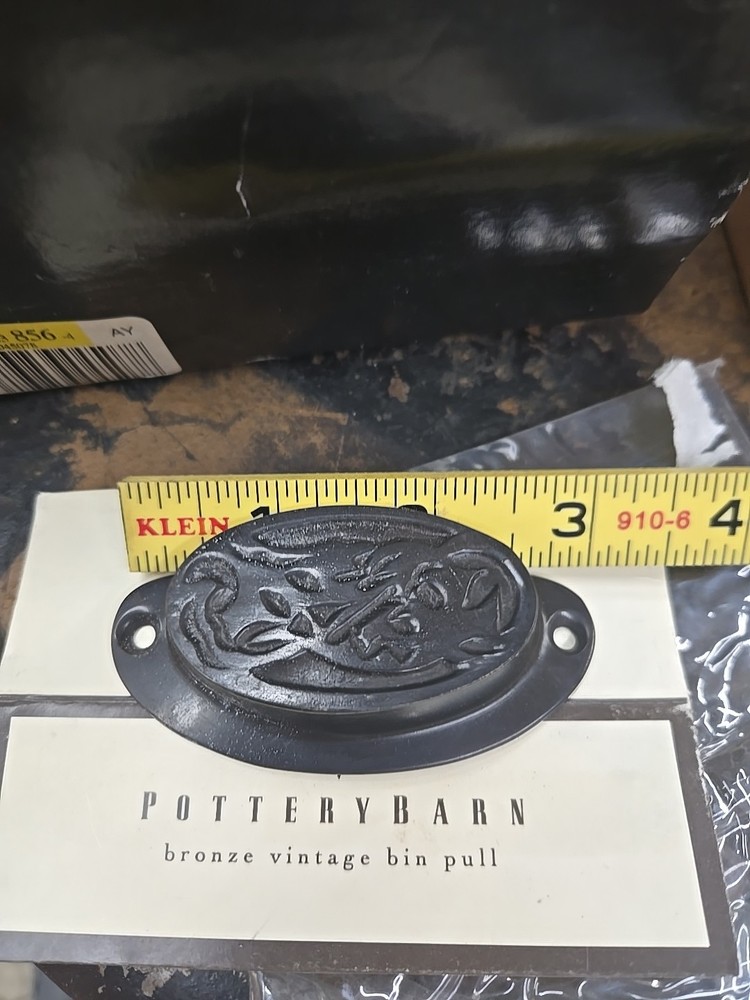 13 Avaliabl Pottery Barn “Bronze Vintage Bin Pull” Drawer Pull Hardware Unused.