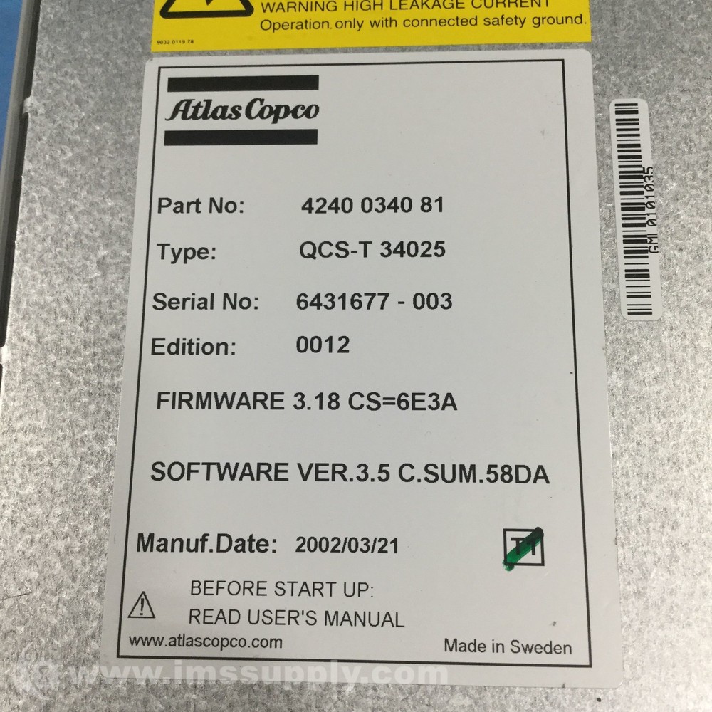 Atlas Copco 4240 0340 81 Servo Control Module FNOB