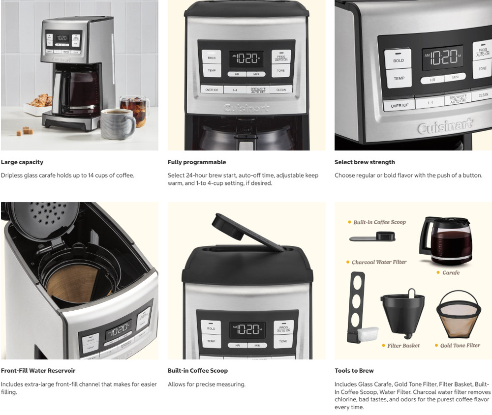 Cuisinart Brew Central Plus 14-Cup Programmable Coffee Maker, CBC-8500PC, NEW