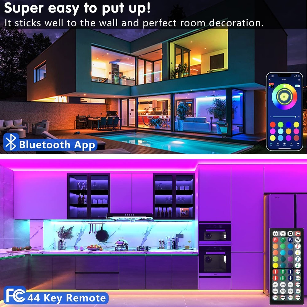 Keepsmile 100ft Led Strip Lights (2 Rolls of 50ft) 100FT, Multicolor