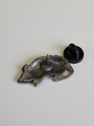 Armadillo Lapel Pin Silver Color Metal *