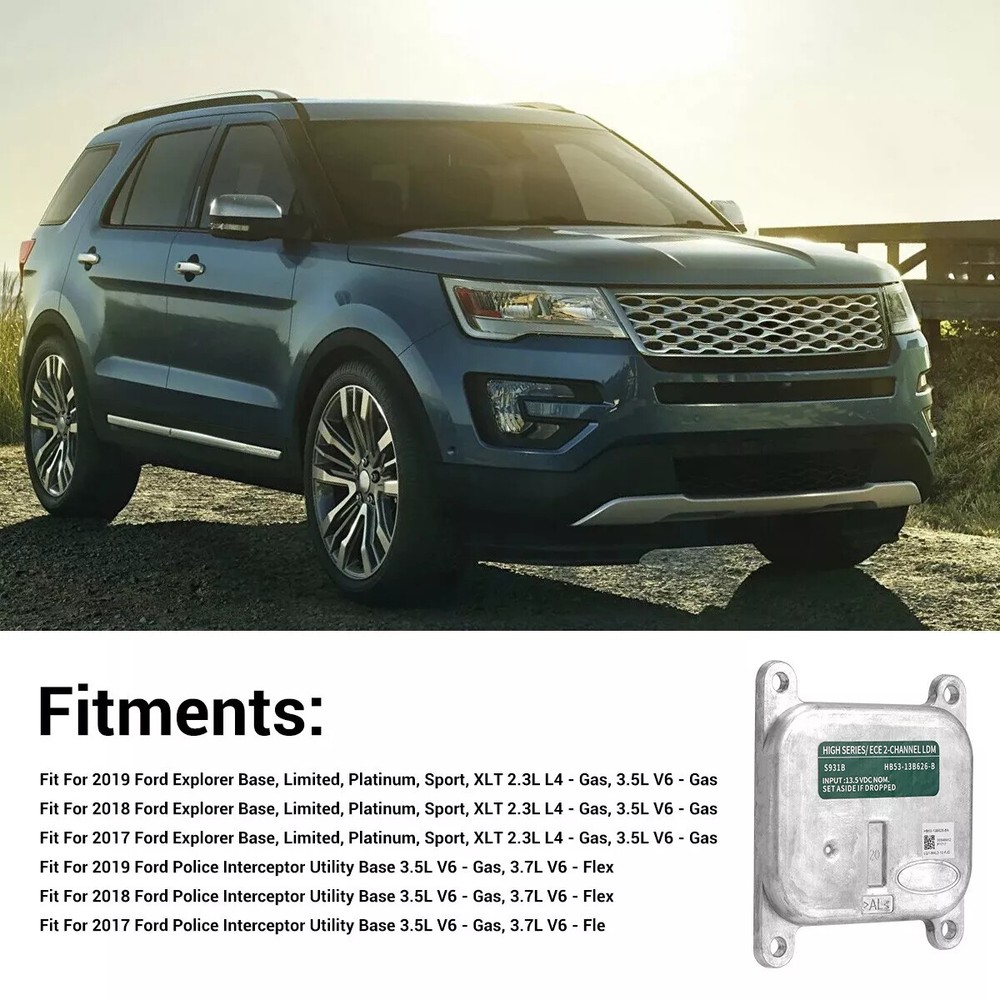 Full LED Headlight Module Control Unit HB5313B626B For 2017-2019 Ford Explorer