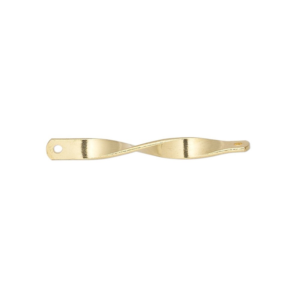10 Large Gold Plated Brass 30x3mm Twisted Link Connectors