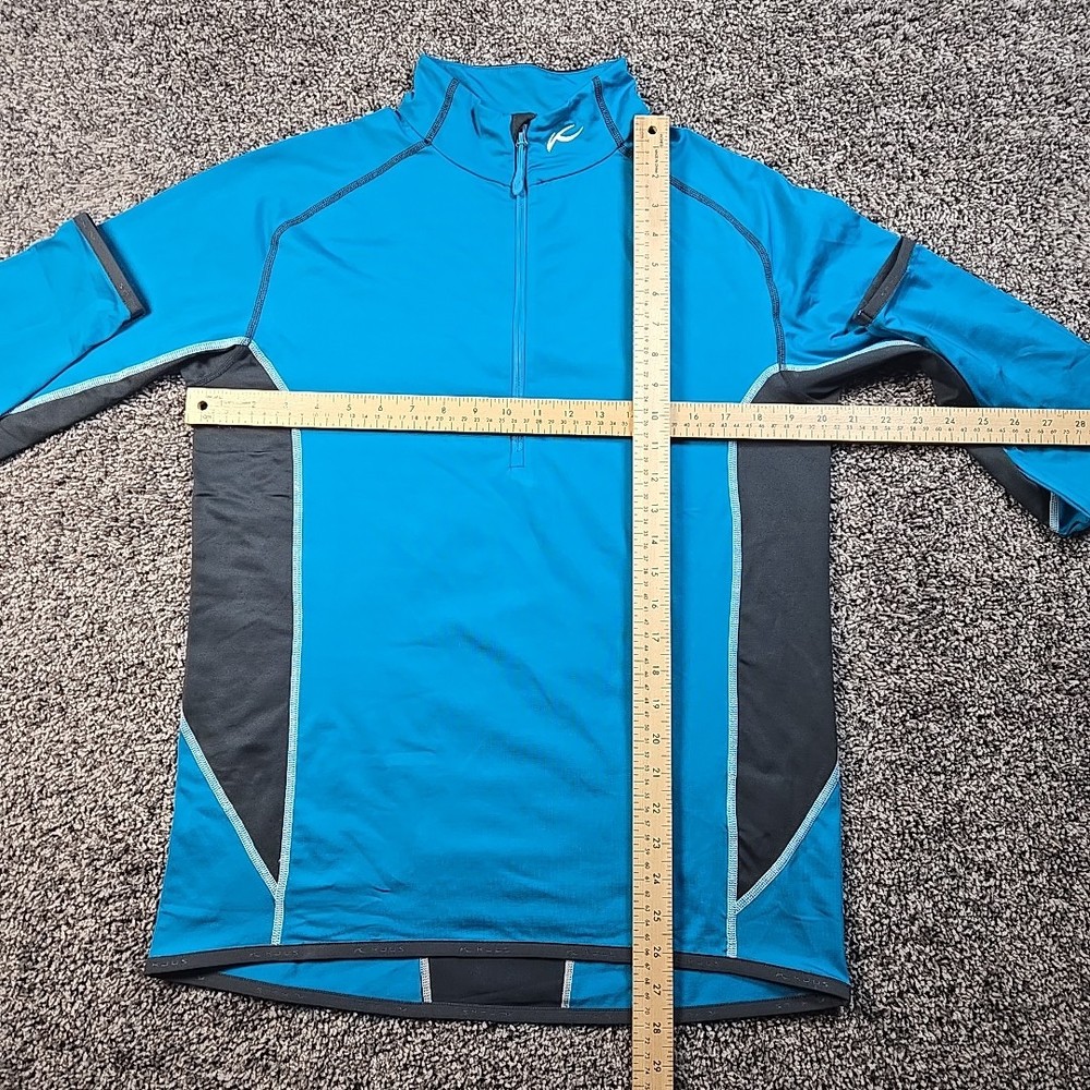 Kjus Sweater Mens 52 Large Blue Gray Performance Quarter Zip Golf Pullover