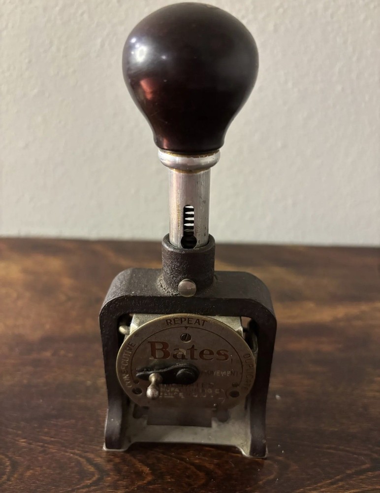 Vintage Bates Six-Wheel Numbering Machine Stamp