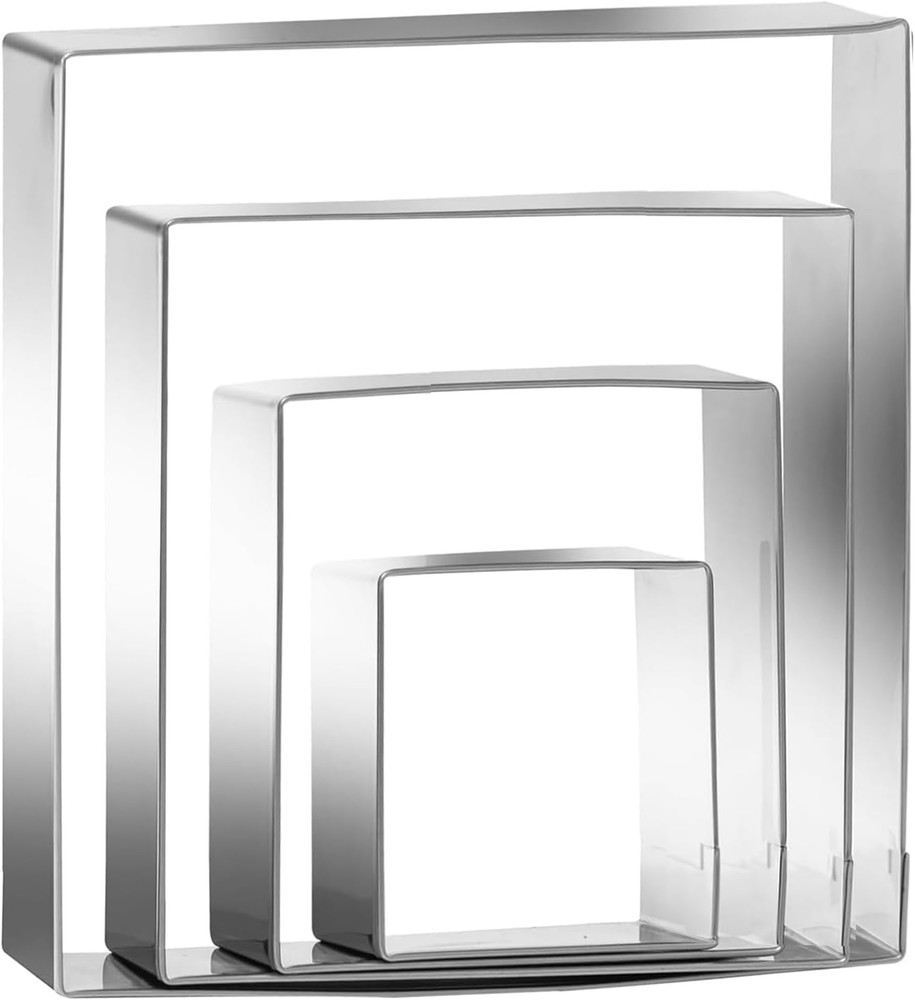 Square Cookie Cutters  Stainless Steel Rectangle Biscuit Molds Square Pas