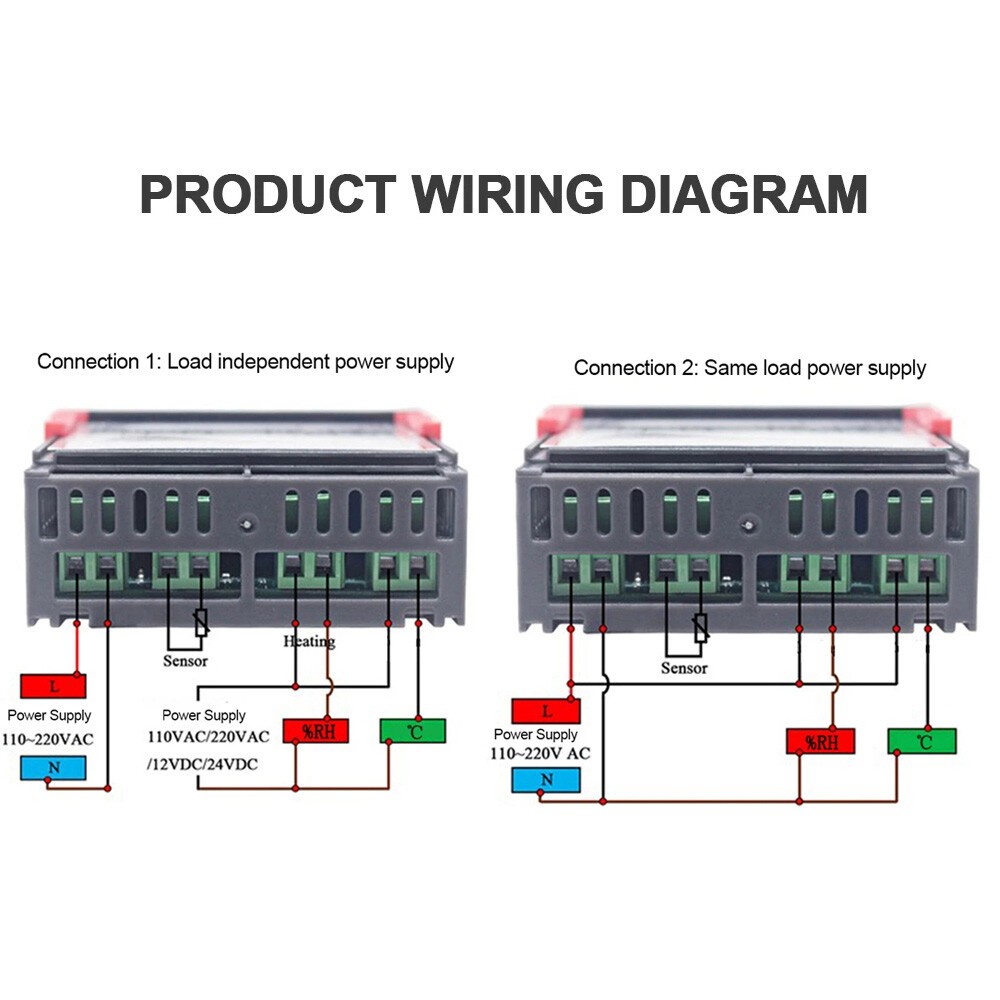 2Pack STC-3028 Dual LCD Digital Thermostat Temperature Controller AC110-220V