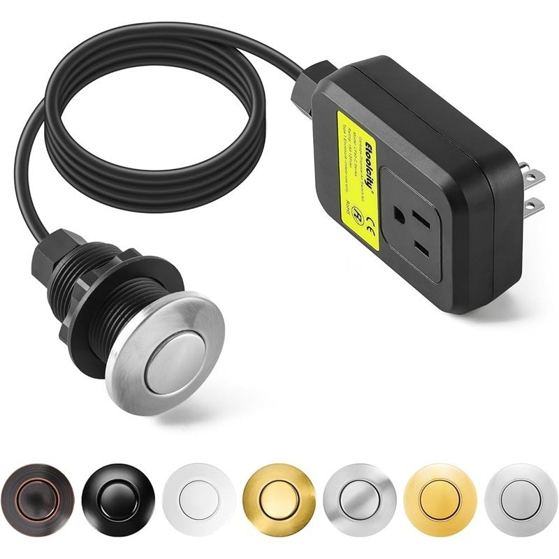 Air Switch Kit Stainless Steel Ultra Thin Socket Garbage Disposal Power Module