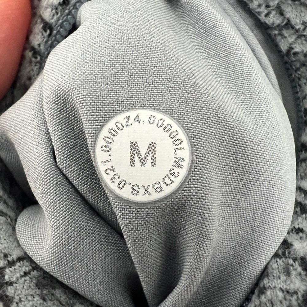 Lululemon Men's M Surge Warm Grey Geometric Grid Quarter Zip Pullover Sweatshirt