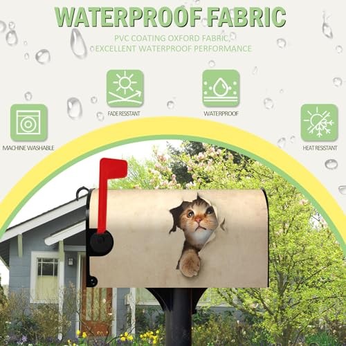 Magnetic Mailbox Cover Cute Kitty Cat Decorative MailWraps Mailbox Post Box