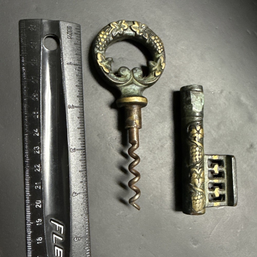 Vintage Brass Key Corkscrew