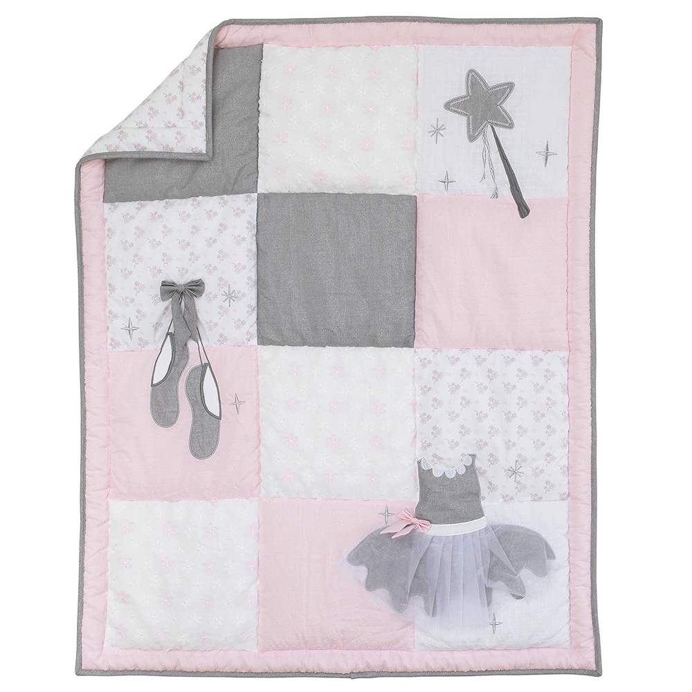 Ballerina Bows 5pc. (includes Blanket) Crib Bedding Set by NoJo