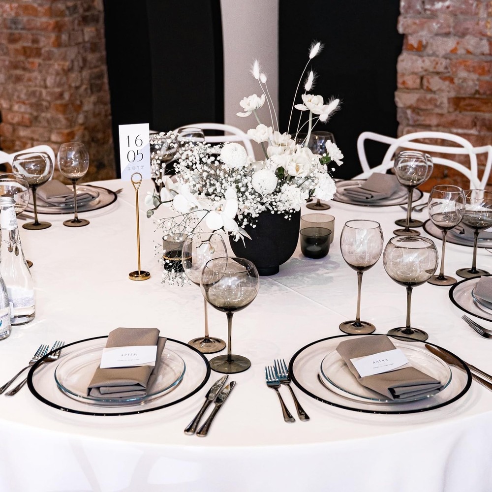 YMHPRIDE 6 Pack White Tablecloths - 120 Inch Polyester Round Table Covers, Wa...