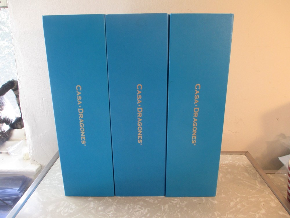 (3) Casa Dragones EMPTY Tequila Joven gift box boxes w/ crystal stoppers & book!