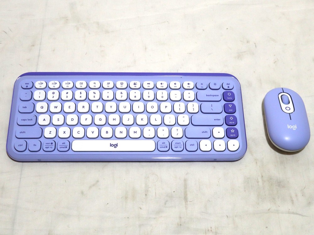 Logitech POP ICON Combo, Bluetooth Keyboard and Mouse Combo, Quiet Click - Lilac