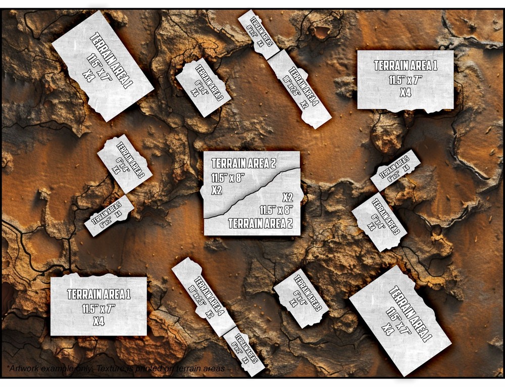 Terrain Area Footprints - Desolation - Compatible w/ Warhammer 40K 11th Ed