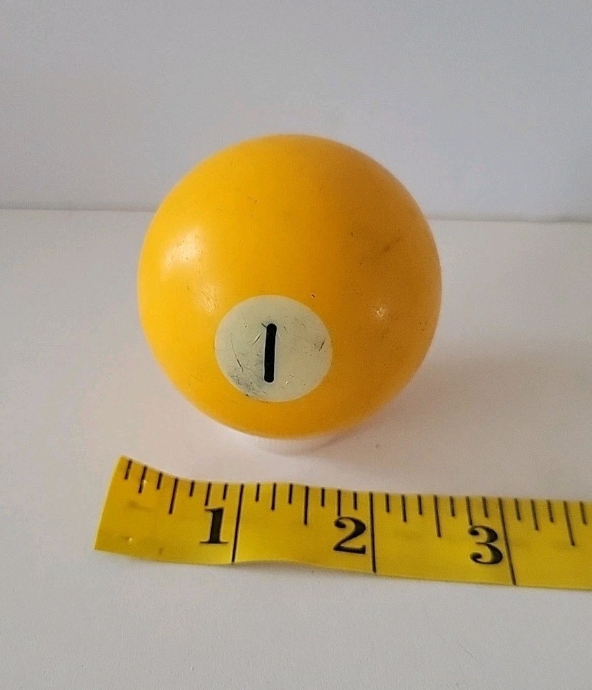Vintage No. 1 Solid Yellow Pool Ball Billiard 2" Replacement (O)