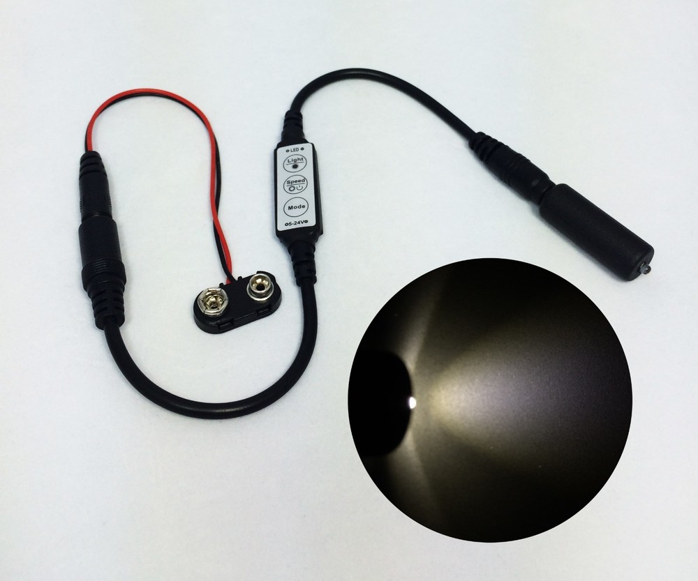 Micro Effects White LED Light & Control Strobe Flash Blink 9 Volt MEL-WW1-D-9VB