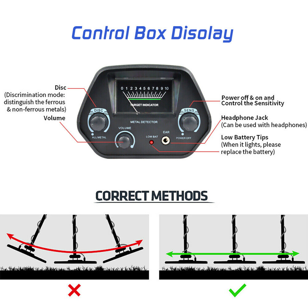 Underground Metal Detector Gold Digger Hunter Deep Sensitive Waterproof Coil