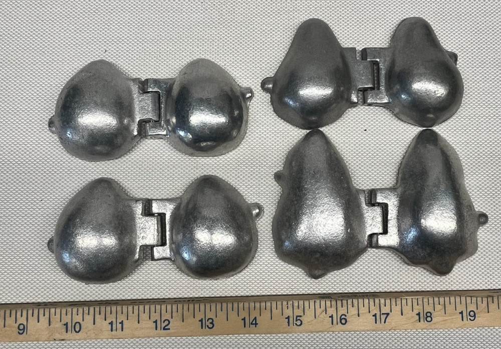 Assorted Fruit Shaped Pewter Ice Cream Molds