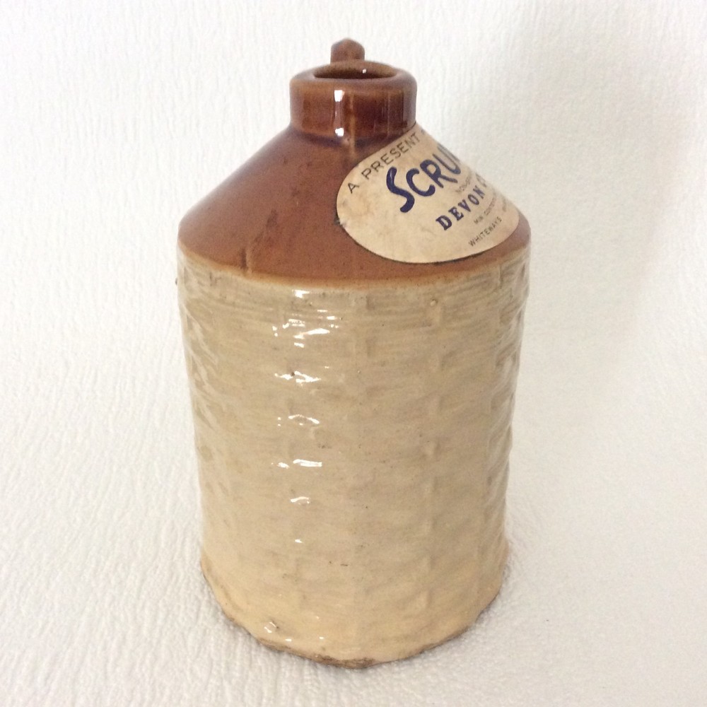 Scrumpy Devon Cider flagon - Stoneware - Wicker basket - 725ml/24.5fl oz