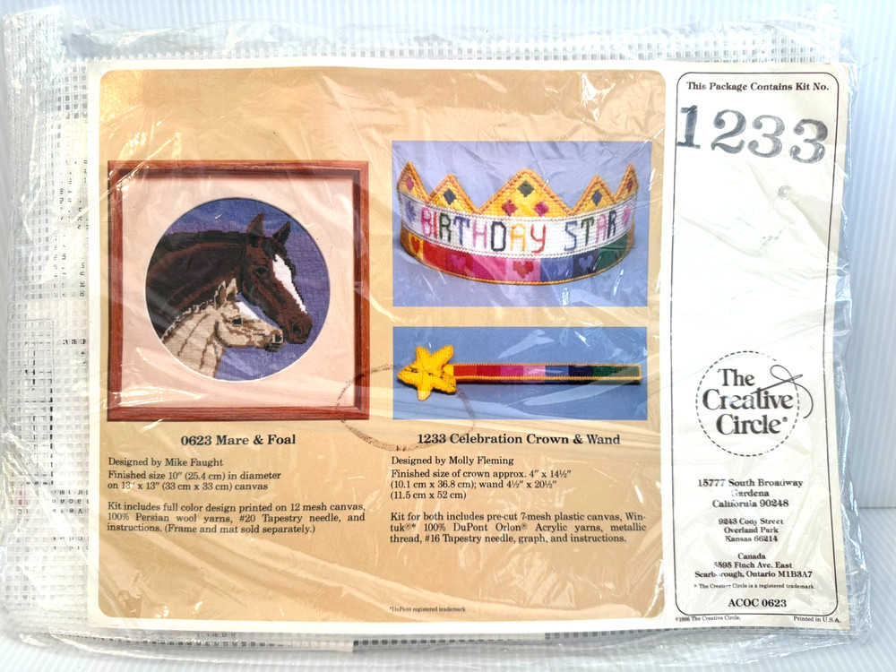 NEW The Creative Circle Needlework Kit ~ 1233 Celebration Crown & Wand