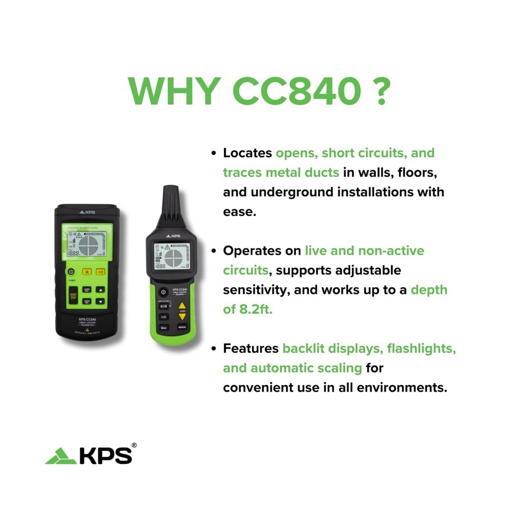 KPS-CC840 Advanced Wire Tracker – Precision Cable and Pipe Detection Tool