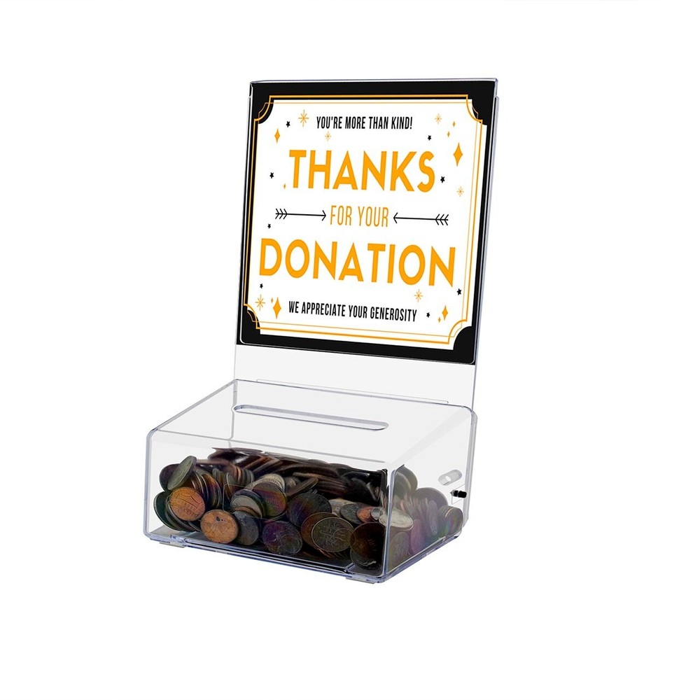 5"W Small Locking Ballot Box with Sign Holder