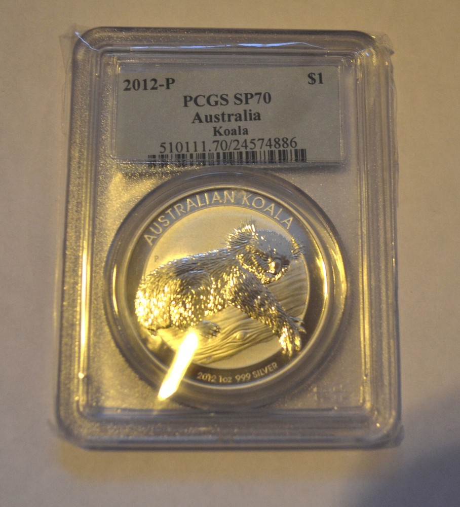 2012 Silver Koala 1 oz ,  graded PCGS SP70