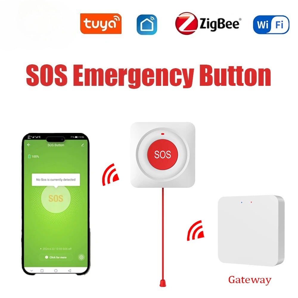 Emergency SOS Button Wireless Call Button for Elderly Patient Safety AlertSystem