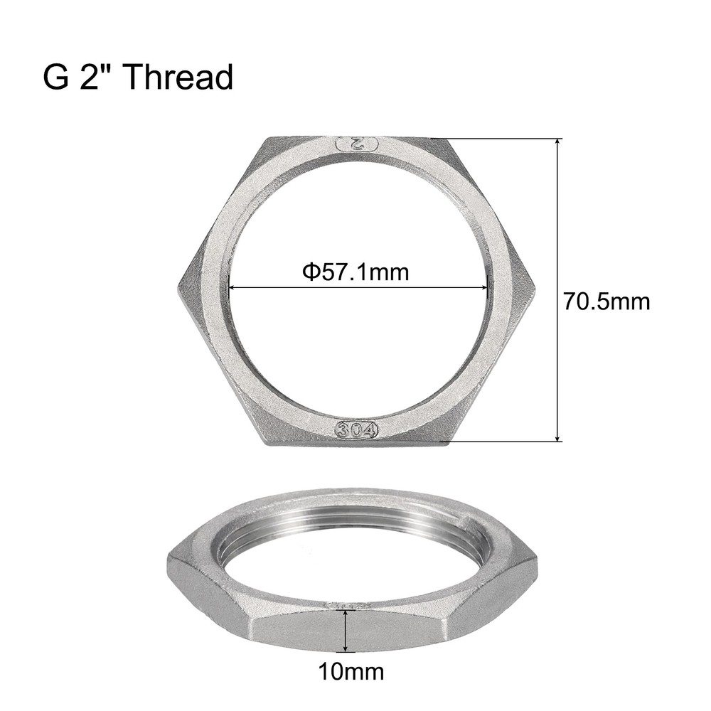 Cast Pipe Fitting Hex Locknut Nut g 2" Female Thread (DN50)