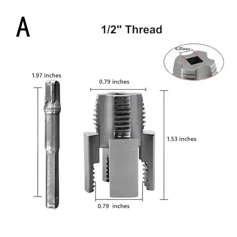 2pcs Integrated Internal & External Pipe Threading-Tool,PVC Pipe Threader Kit