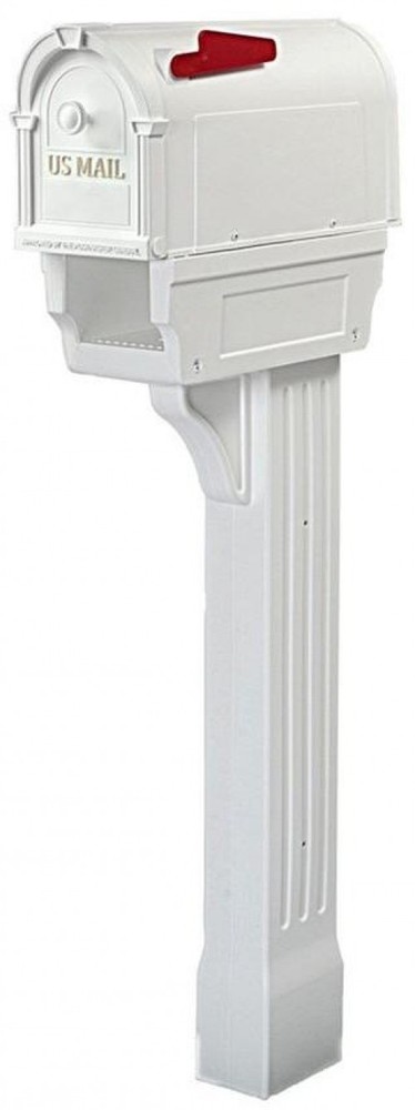 Mailbox Post Mount Mail Box Weather Resistant Outdoor Plastic Durable White