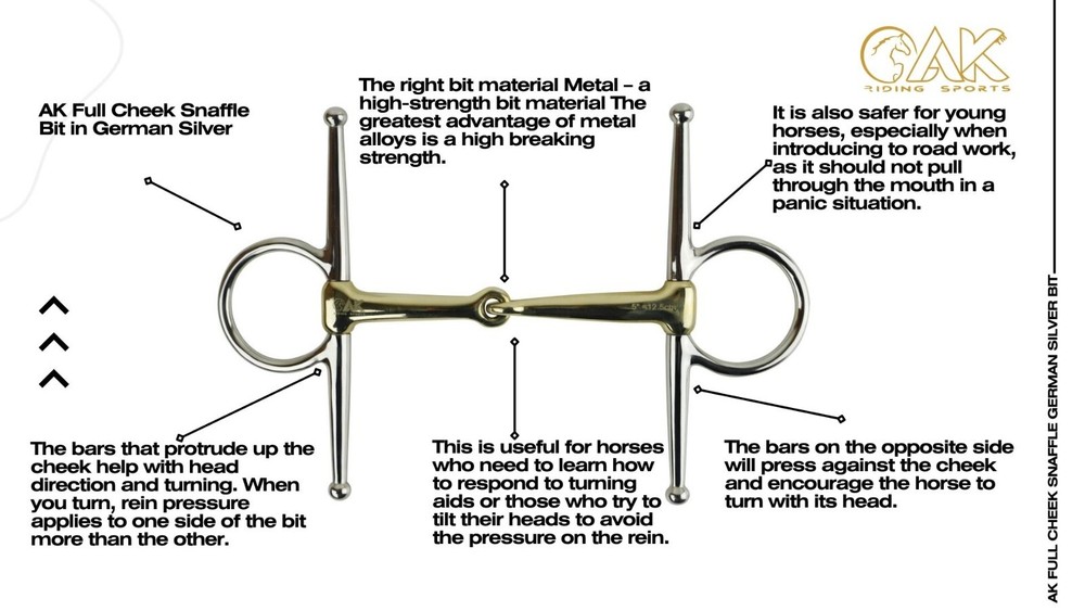 AK Full Cheek Snaffle Horse Riding Bit in German Silver