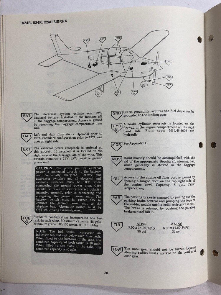 Beechcraft Aviation Line Service Manual 1977 Original