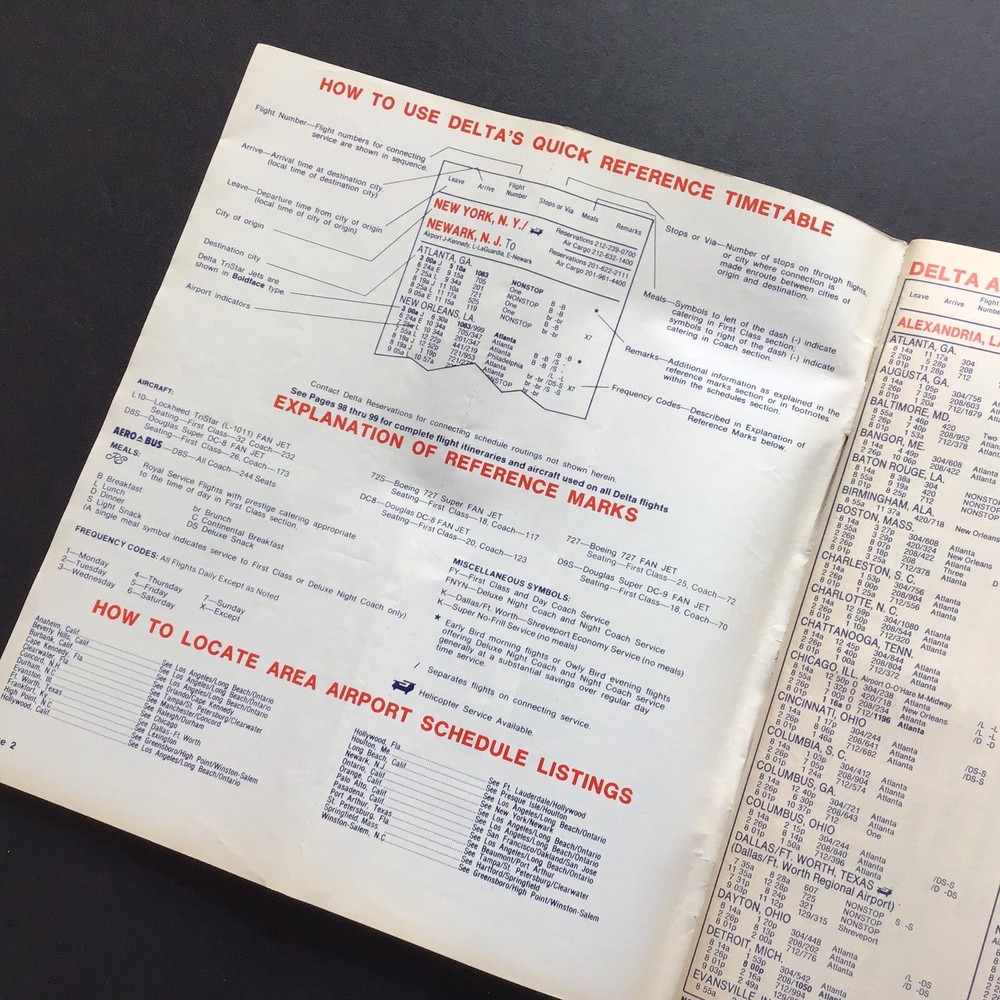 DELTA AIR LINES System Timetable Oct 30, 1977.