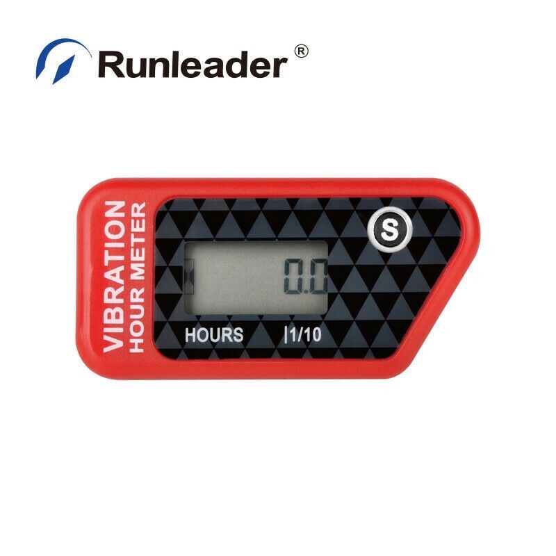 Digital LCD Wireless Vibration Hour Meter Resettable JOB Time Data Storage IP68