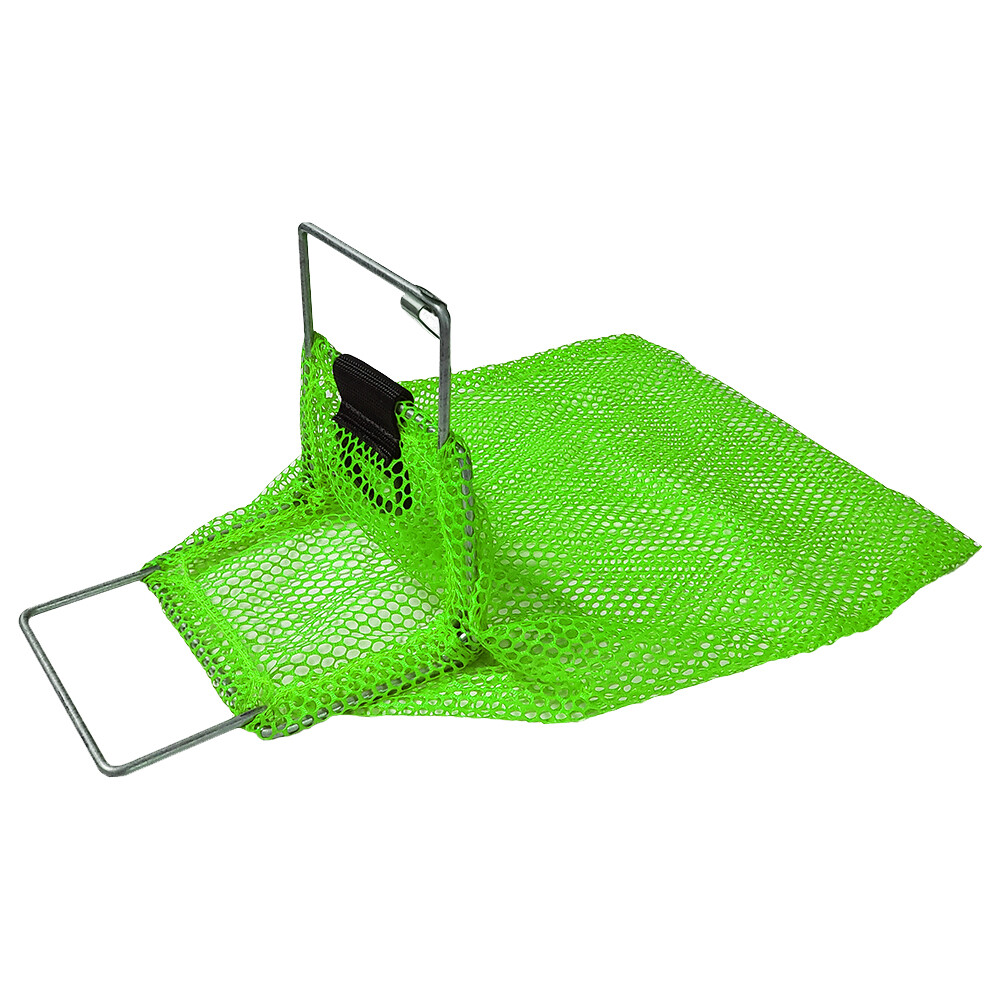 Galvanized Wire Handle Mesh Catch Bag with D-Ring, Approx. 10x15