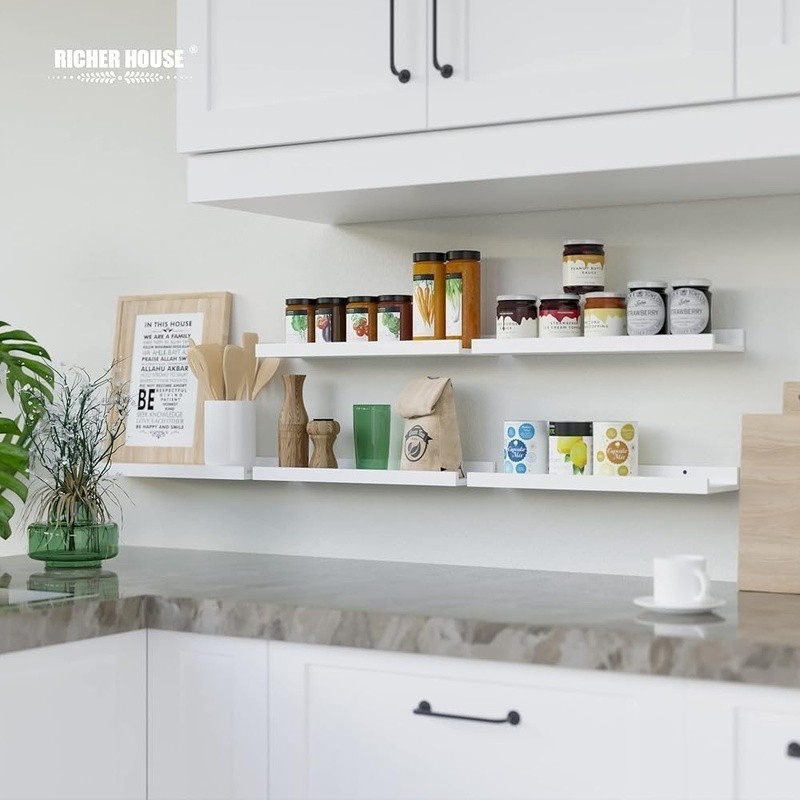 5 Set Wall Mounted Floating Shelves Decorative Storage Ledge Home Organization