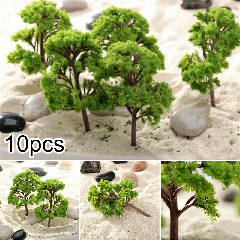 10Pcs 9cm HO OO Scale Model Trees Train Railroad Layout Diorama Scenery