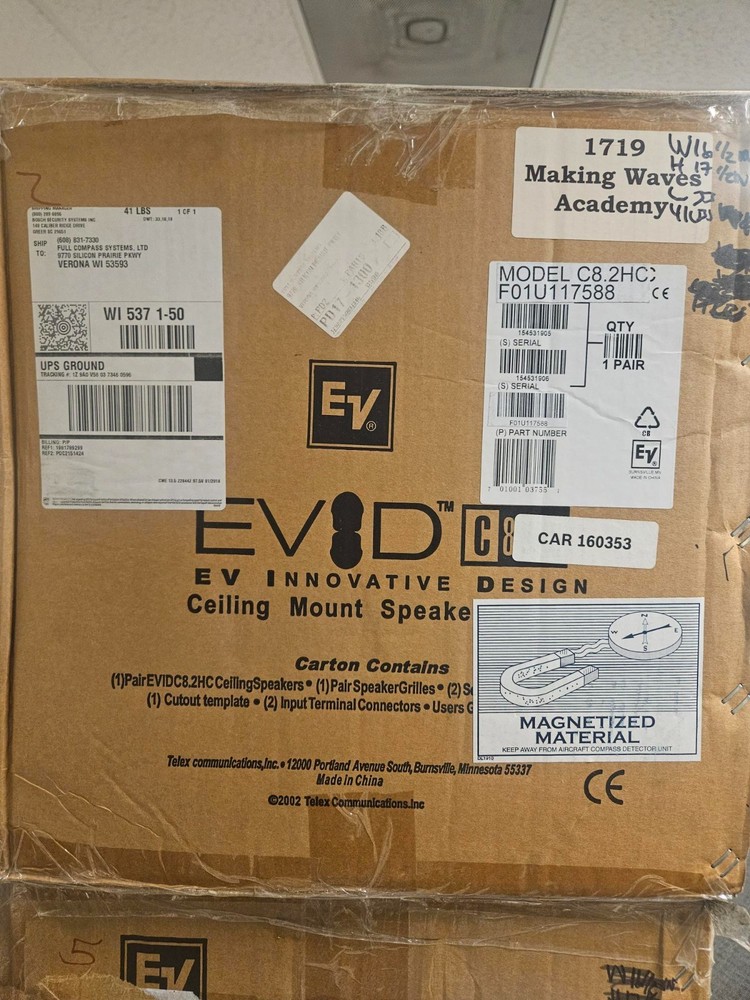 EV Innovative Design (MODEL C8.2HP - PAIR - Ceiling Mount Speaker System