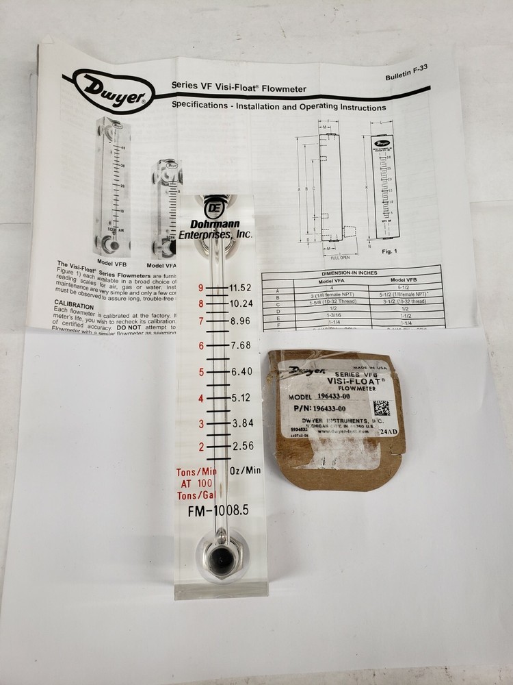 Dwyer 196433-00 Series VFB Visi-Float Flowmeter