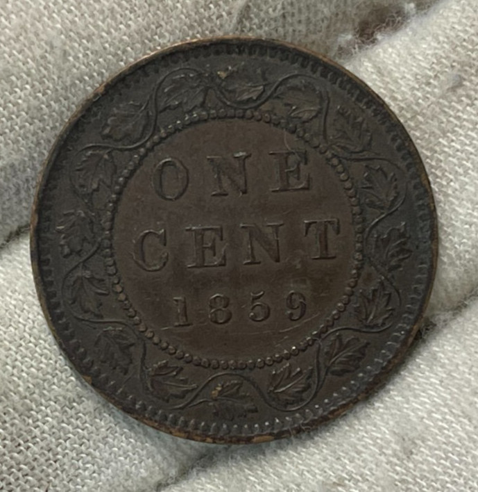 1859 Canada One Large Cent Coin Great Condition