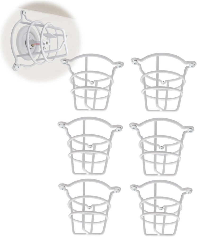 Happy Tree (6 Pack) White Fire Sprinkler Head Guard Cover Cage Protector for Bot