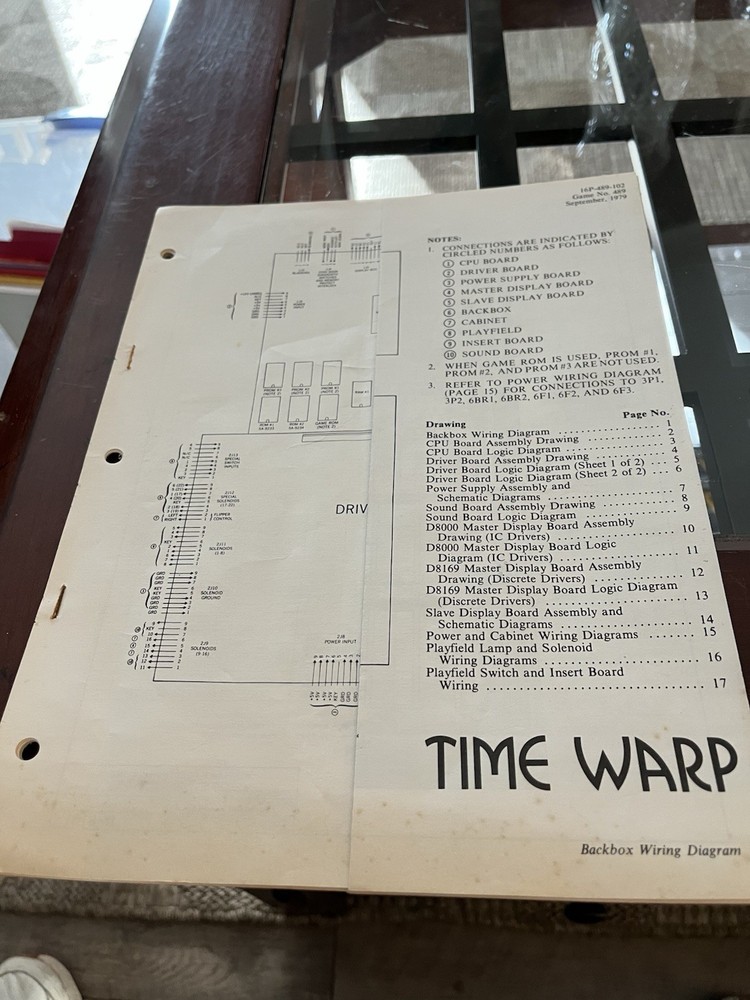 Time Warp Pinball Manual & Schematic